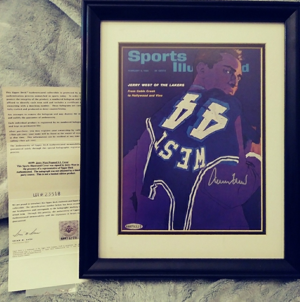 Autographed Jerry West SI cover